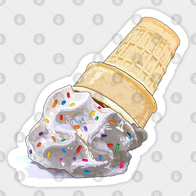 Melted ice-cream (vanilla & sprinkles) Sticker by M[ ]